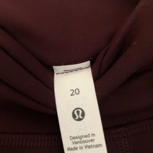 NWT Lululemon wunder train tight HR 25” sz 20 - burgundy/maroon leggings - Picture 3 of 4